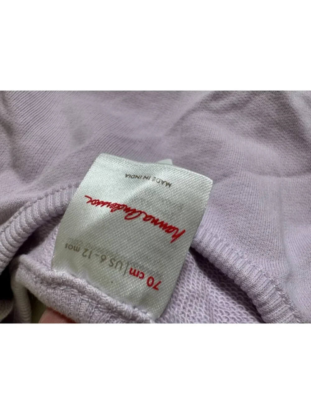 Hanna‎ Andersson Baby Lavender Sleeveless Romper Size 6-12 Months Collon Blend